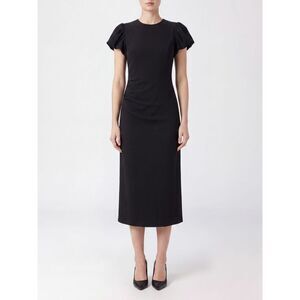 Rotate Women Rotate Short-Sleeved Cri�Pe Midi Sheath Dress With Back Slit